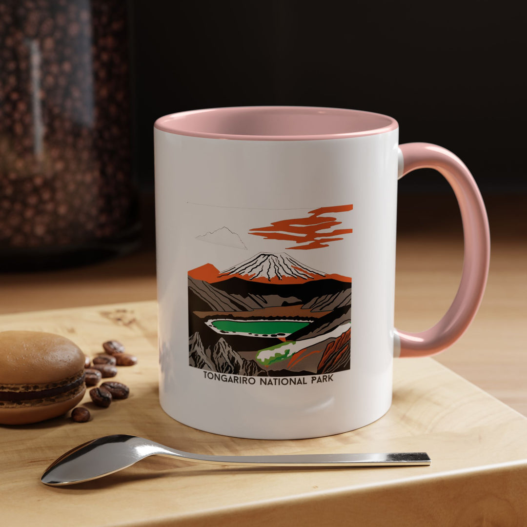 Enjoy your favorite hot drinks with this Tongariro National Park New Zealand mug featuring beautiful illustrations inspired by the park's charm. The durable ceramic mug is dishwasher safe and microwave safe, combining practicality with artistic expression. Perfect for gifting or personal enjoyment.