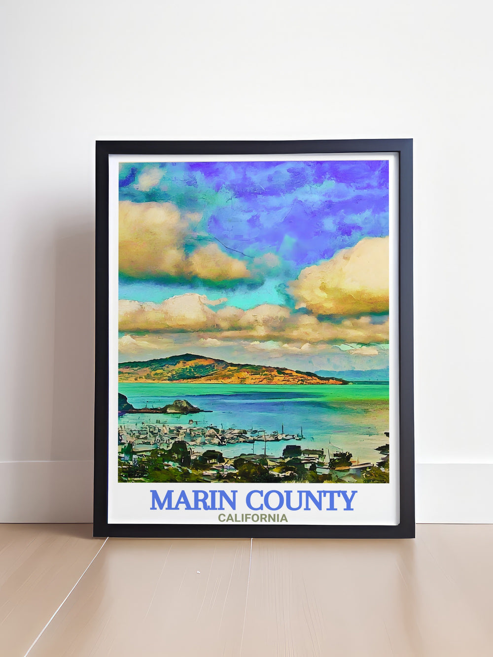 Featuring Sausalitos artistic community and Marin Countys expansive landscapes, this art print offers a dynamic look at one of Californias most beloved regions. With its detailed design and colorful aesthetic, its the perfect piece for your home or office.