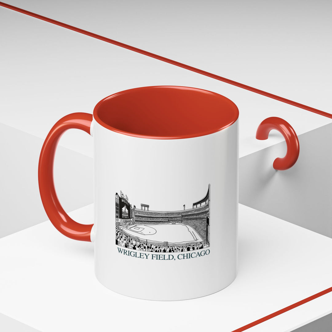 A stylish Wrigley Field Chicago mug perfect for adding a touch of sports charm to your daily routine. Showcasing detailed designs of the iconic ballpark, it is durable, dishwasher safe, and an excellent gift for travelers, collectors, or anyone who appreciates Wrigley Fields unique beauty.