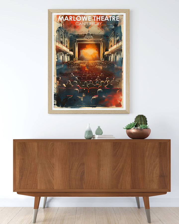 Experience the artistic charm of the Marlowe Theatre with this detailed poster, capturing its modern design and cultural significance, perfect for adding a touch of sophistication to your home.