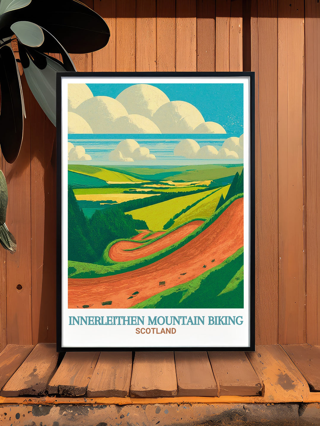 Innerleithen Red Bull Downhill art print brings the thrill of Scotlands famous biking trails into your home. Featuring the fast paced action of the downhill track, this print is perfect for cyclists and those who love the great outdoors.