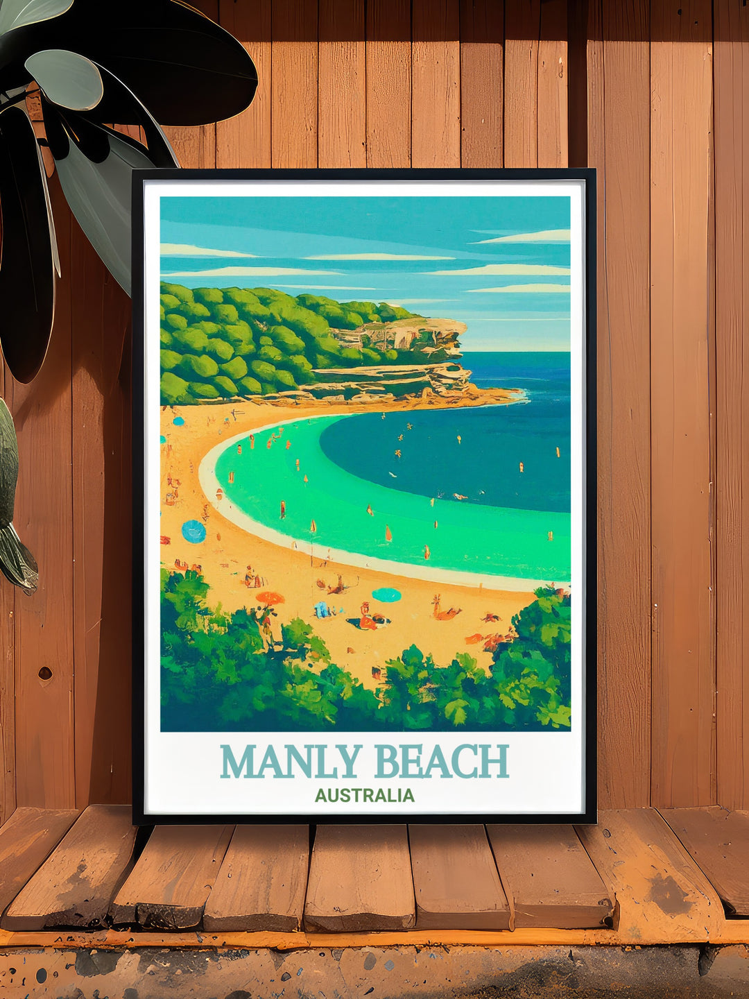 This Manly Beach Poster features fine line details of both Manly Beach and Shelly Beach, providing a sophisticated way to celebrate Australias natural beauty. Ideal for home or office decor, this print adds a coastal vibe to any space.