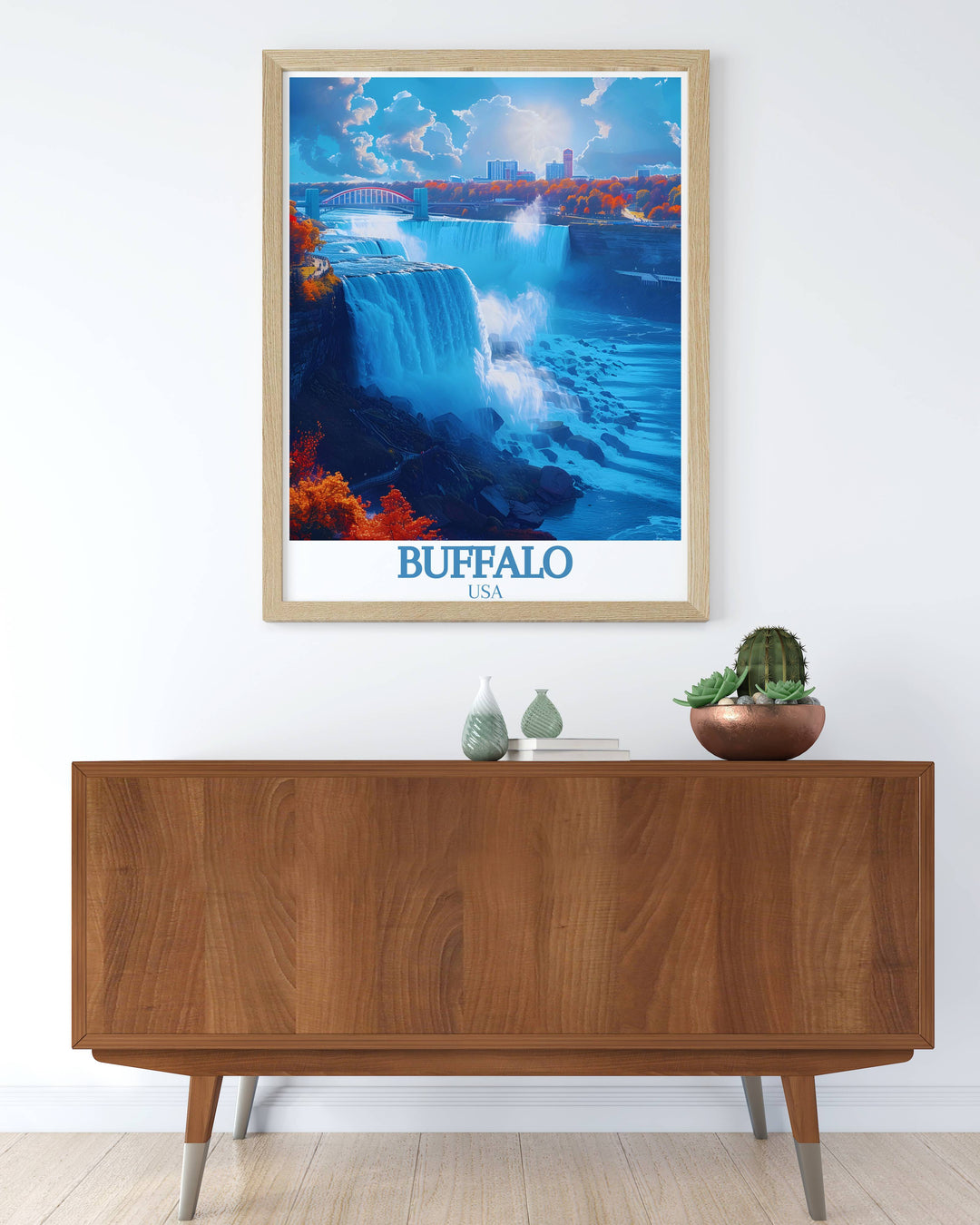 Personalized gift featuring a stunning Buffalo Bills poster and Niangara Falls print perfect for sports enthusiasts and lovers of nature