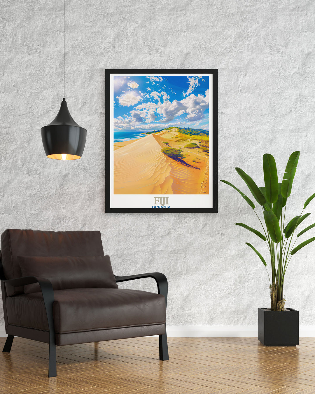 Fiji wall decor featuring a stunning depiction of Sigatoka Sand Dunes National Park ideal for those who love nature and fine art. This Sigatoka Sand Dunes National Park artwork adds a touch of tropical paradise to any room with its vibrant colors and detailed scenery.