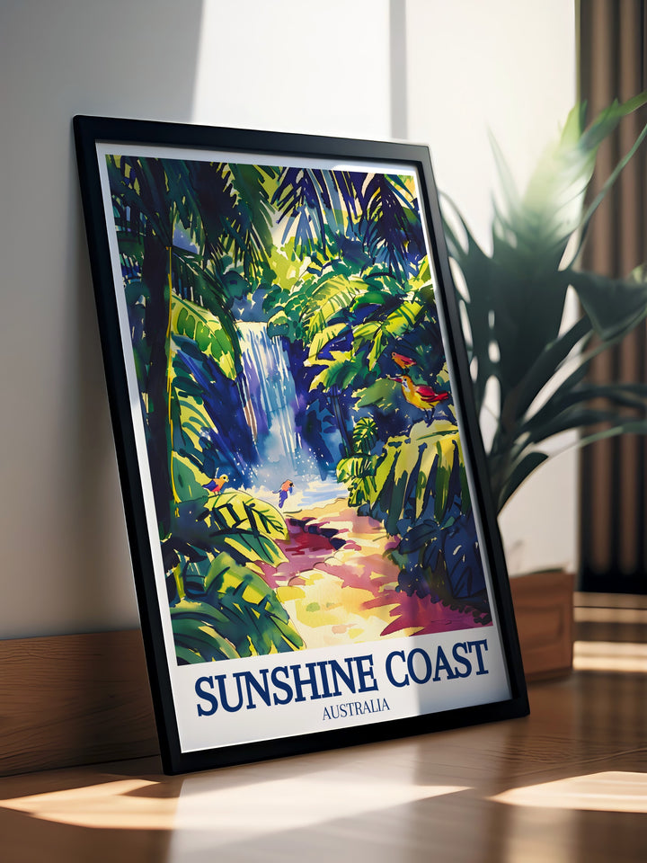 Perfect Australia travel gift featuring Sunshine Coast hinterland Twinfalls a thoughtful and unique gift idea for any occasion adding charm to any space