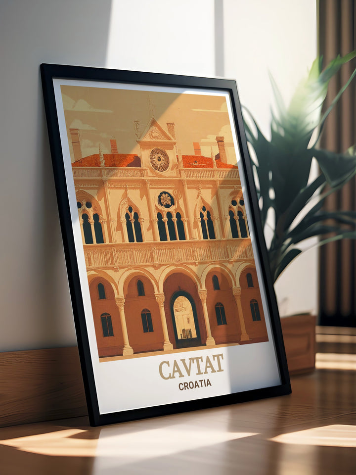 Rectors Palace canvas print brings Cavtats history and culture into focus, making it an eye catching addition to any room and a must have for those who love to explore the world through art.