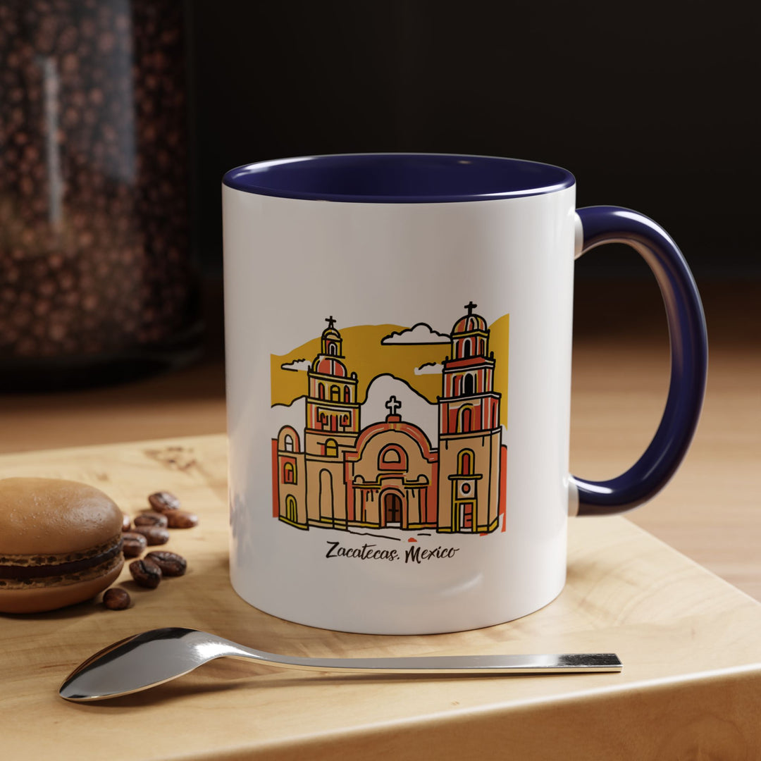 A beautifully designed Zacatecas Mexico Mug featuring intricate artwork inspired by the city’s historic landmarks. Perfect for coffee or tea lovers, this mug is durable, dishwasher-safe, and microwave-safe for daily use or as a thoughtful gift.