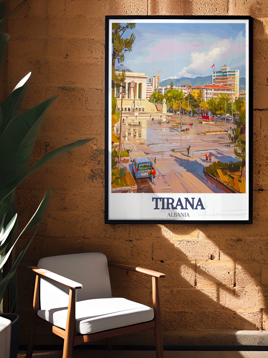 Personalized Albania Photo print featuring Skanderbeg Square, Dajti Mountain an ideal gift for loved ones that celebrates the beauty of Albania and offers a unique and thoughtful addition to their home decor perfect for special occasions like birthdays and anniversaries