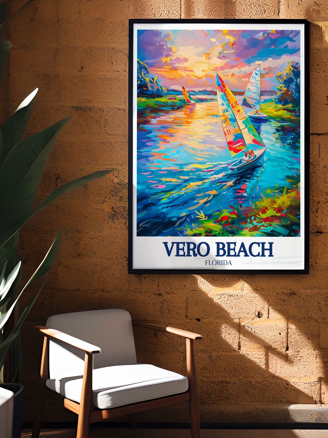 Vero Beach travel print captures the sun kissed shores of Floridas coastline. This stunning artwork is perfect for those looking to bring a piece of Vero Beach into their home, offering a reminder of the beautiful beaches and relaxed atmosphere that Florida is known for.