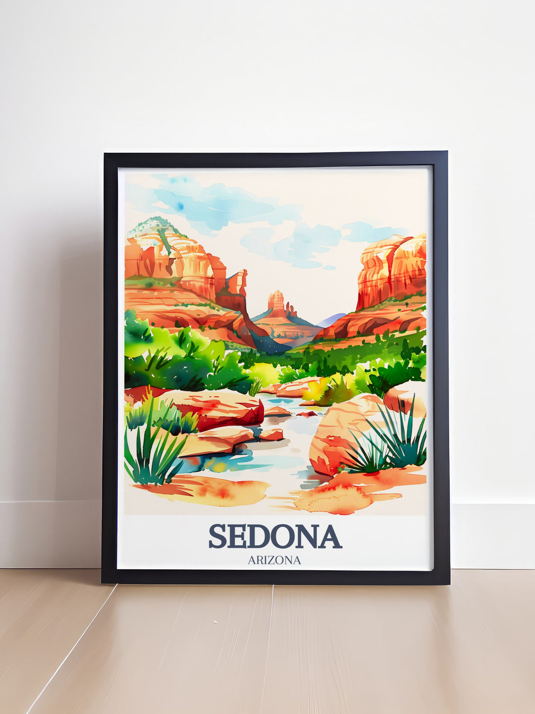 Sedona Artwork featuring Bell Rock and Oak Creek Canyon with rich colors and detailed landscape ideal for enhancing your home with a touch of Arizona charm.