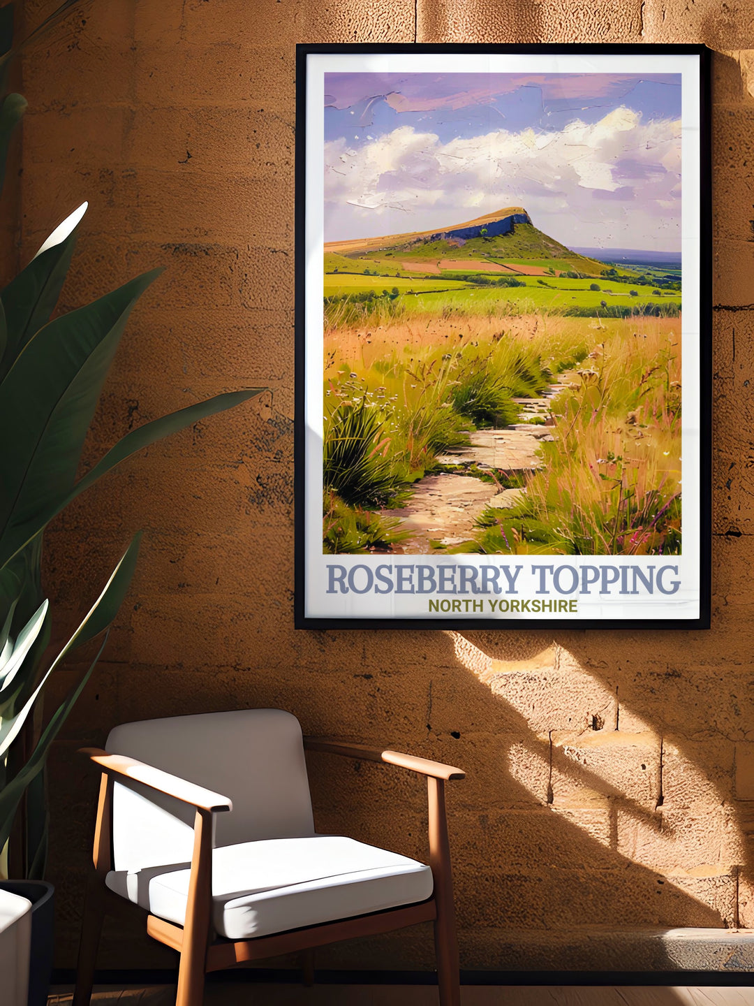 This Roseberry Topping print captures the essence of North Yorkshires most famous peak. Perfect for adding a touch of nature to your home decor, this poster celebrates the beauty and adventure of the North York Moors.