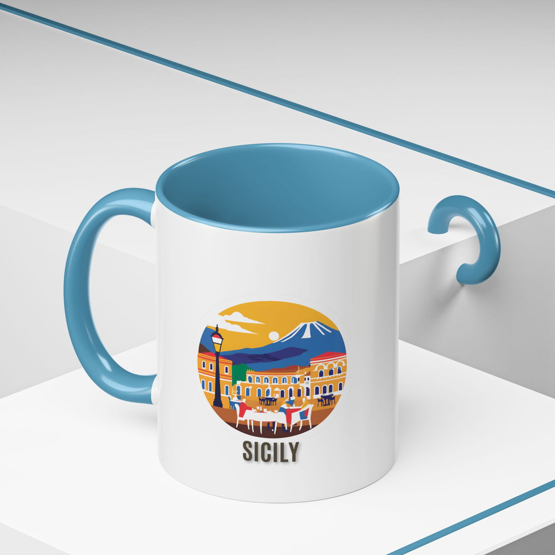 A stylish Sicily mug perfect for adding a touch of Mediterranean elegance to your daily routine. Showcasing detailed designs of iconic landscapes, it is durable, dishwasher-safe, and an excellent gift for travelers, collectors, or anyone who appreciates Sicilys unique beauty.