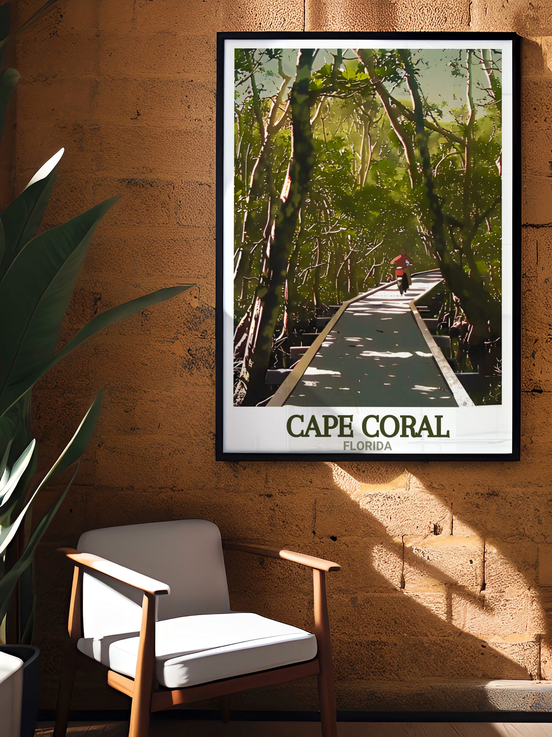 Florida Travel Print showcasing Four Mile Cove Ecological Preserve in Cape Coral elegant wall art that captures the tranquility of the preserve making it an ideal addition to your home decor and a thoughtful gift.