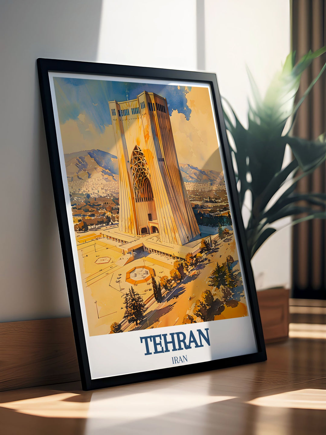 Azadi Tower Azadi Square Alborz Mountain modern prints capturing the beauty of Tehran perfect for elevating your home decor and making thoughtful anniversary or birthday gifts