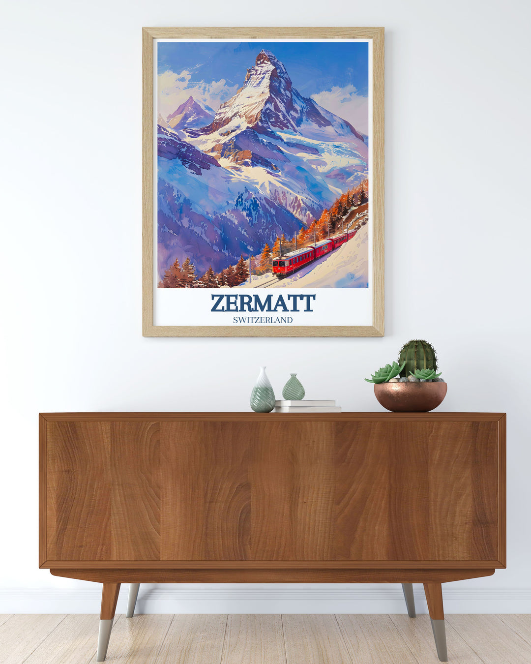 Stunning Matterhorn and Gornergrat Railway Modern Prints capturing the essence of Zermatts majestic peaks and scenic railway