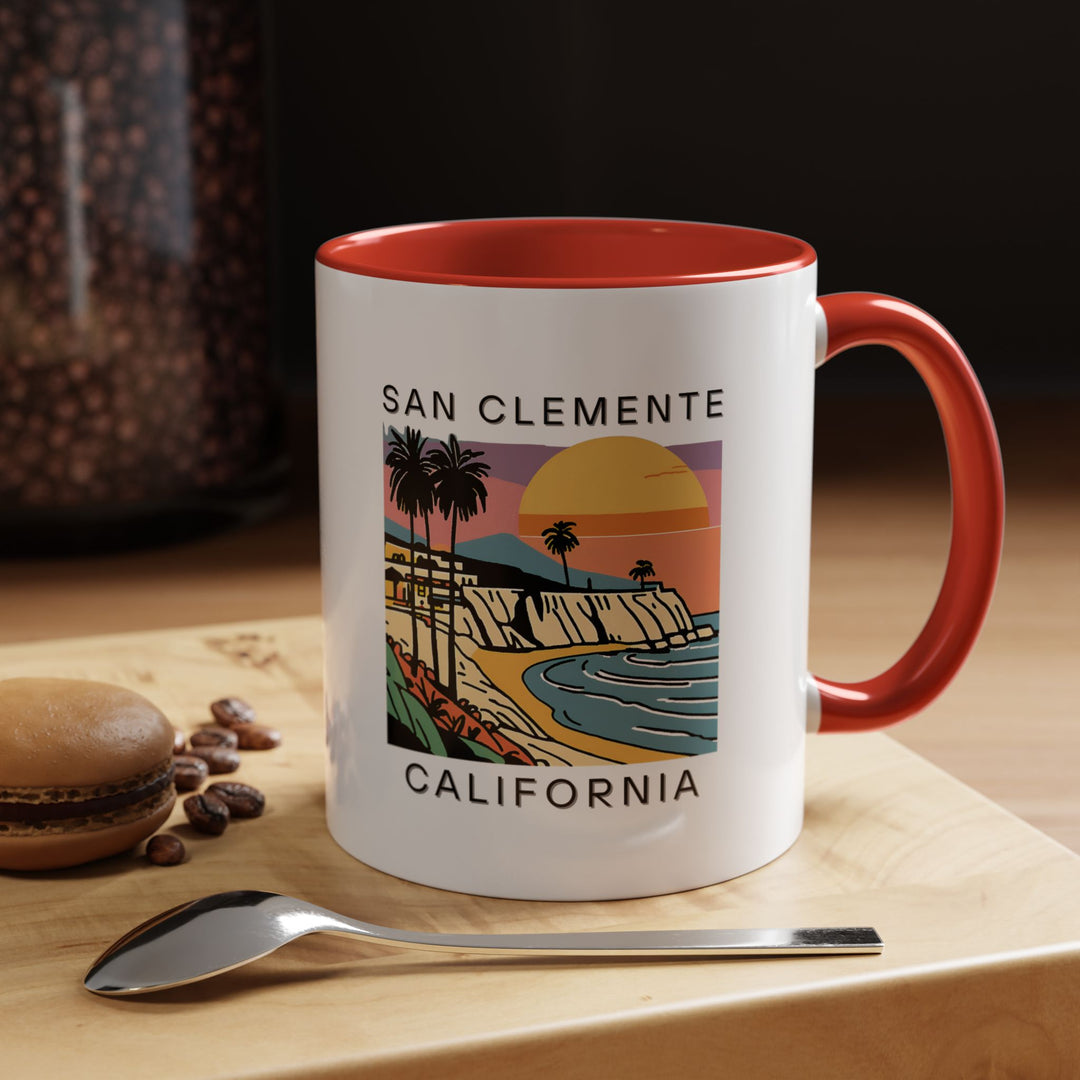 Celebrate the beauty of San Clemente with this charming mug. Featuring detailed artwork of the beach, this mug is perfect for coffee and tea lovers. Durable ceramic construction ensures it’s both practical and decorative, making it a great gift for any occasion.