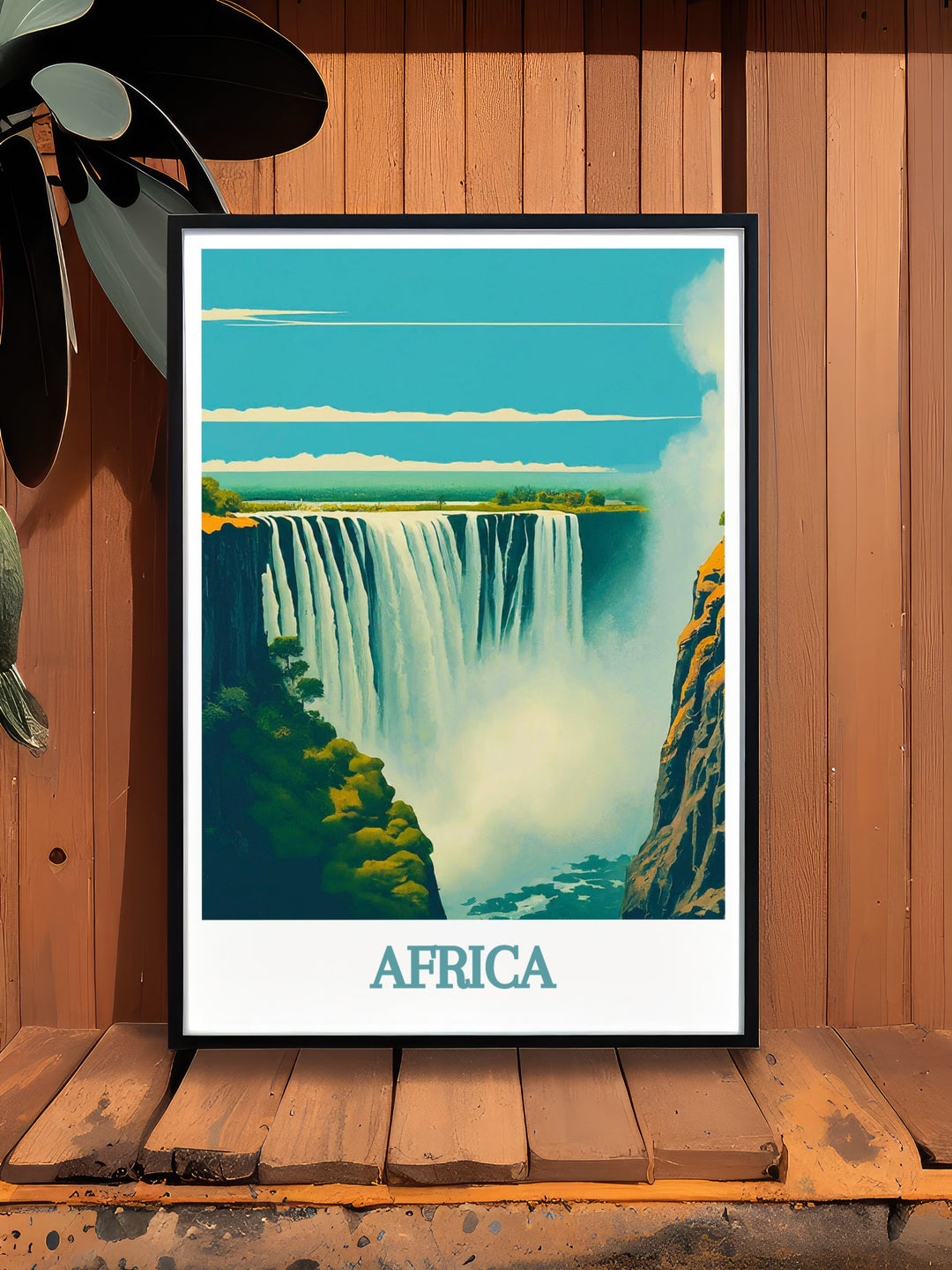 National Park Print capturing the lush greenery of Bwindi Uganda and the stunning majesty of Victoria Falls perfect for nature and adventure enthusiasts looking to enhance their decor