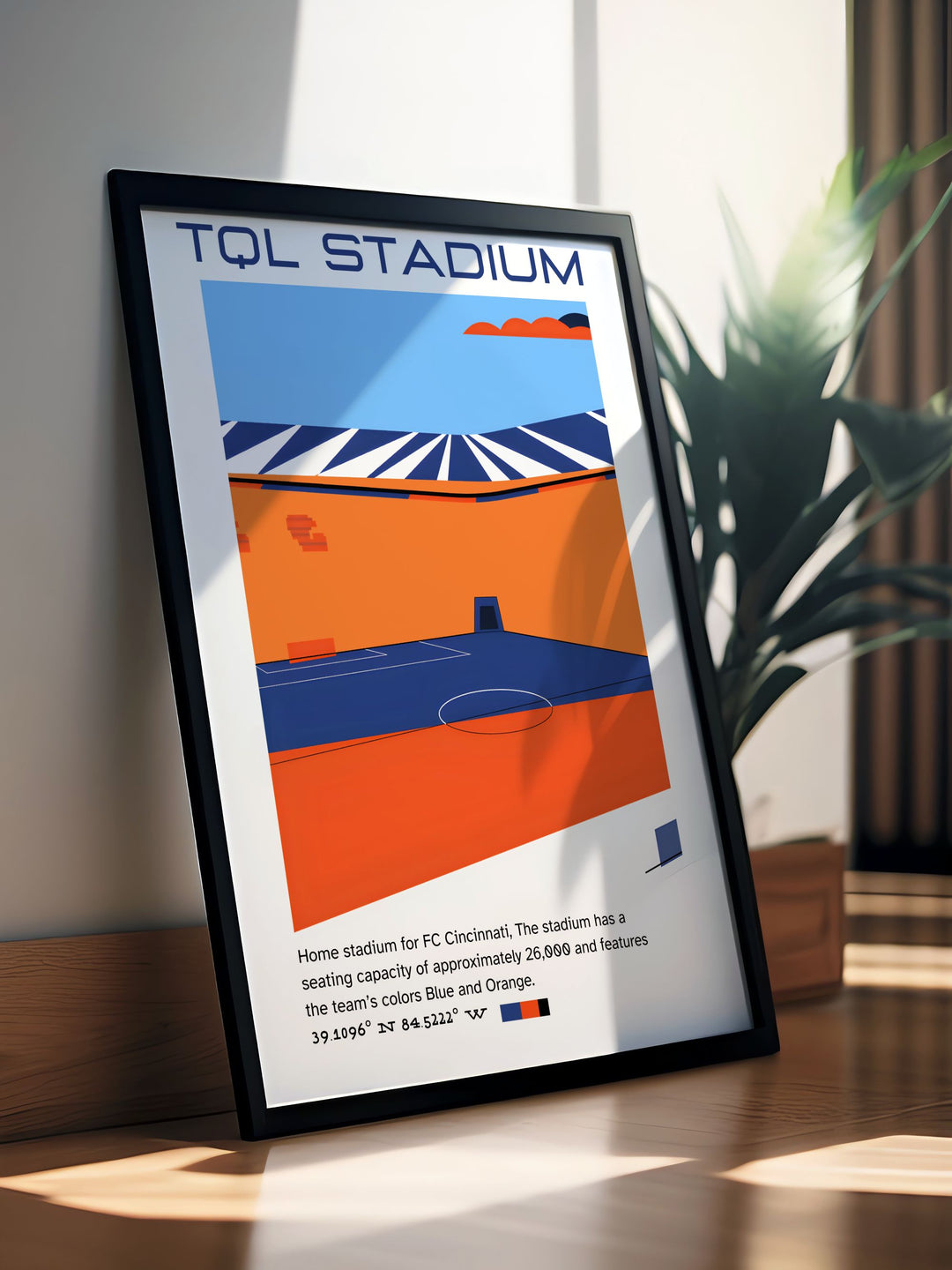 Celebrate the passion of FC Cincinnati with this stunning soccer print featuring TQL Stadium and capturing the energy of star players Luciano Acosta and Brenner a must have for enthusiasts.