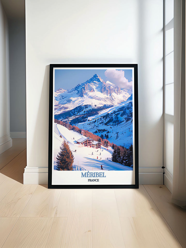 Featuring the iconic slopes and lively scenes of Rond Point des Pistes, this poster showcases the resorts inviting landscapes, perfect for those who cherish winter sports and mountain living.