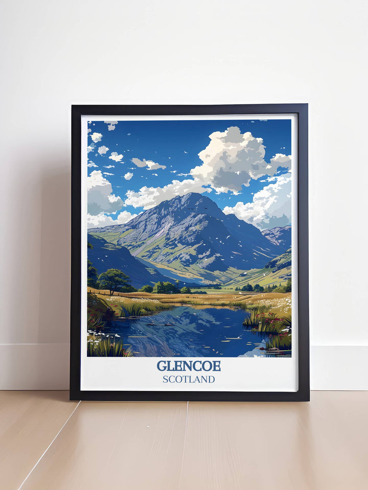 Lochan na h Achlaise Prints featuring the stunning landscapes of Glencoe Scotland ideal for enhancing your living space with vibrant colors and intricate details a perfect gift for travelers who cherish the beauty of Scotlands scenic vistas