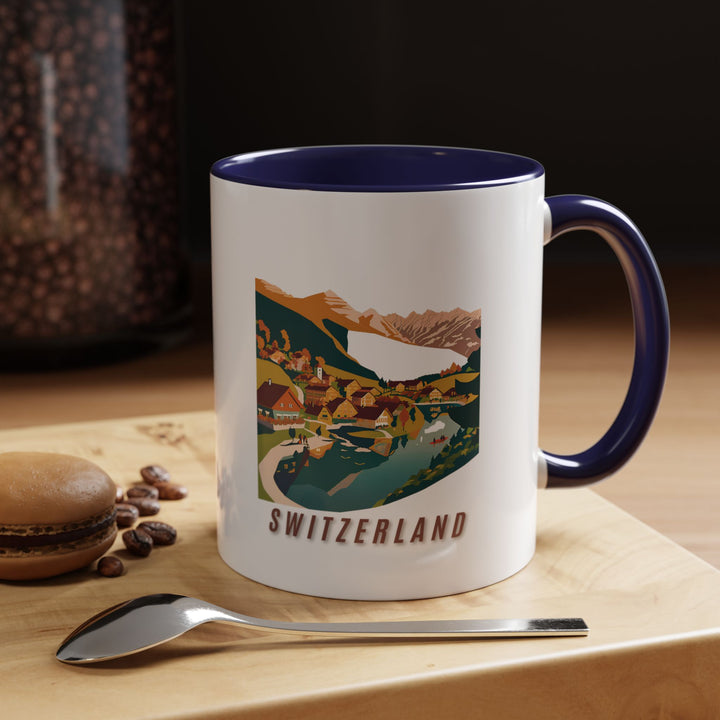 Experience the beauty of Switzerland with this elegant mug showcasing detailed illustrations of iconic landmarks. Made from durable ceramic, dishwasher and microwave safe, ideal for daily use or as a thoughtful gift for fans and collectors of Switzerland mugs.