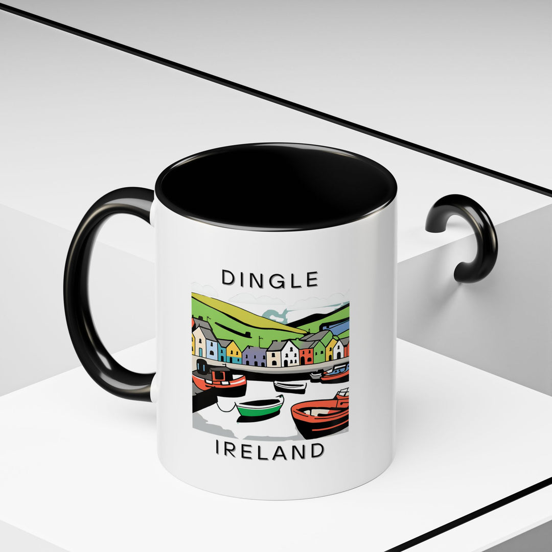 A beautiful Dingle Ireland mug showcasing the scenic beauty of the town. Perfect for coffee or tea, it’s microwave and dishwasher safe, making it a practical gift for travelers or anyone with a love for Ireland’s picturesque views.