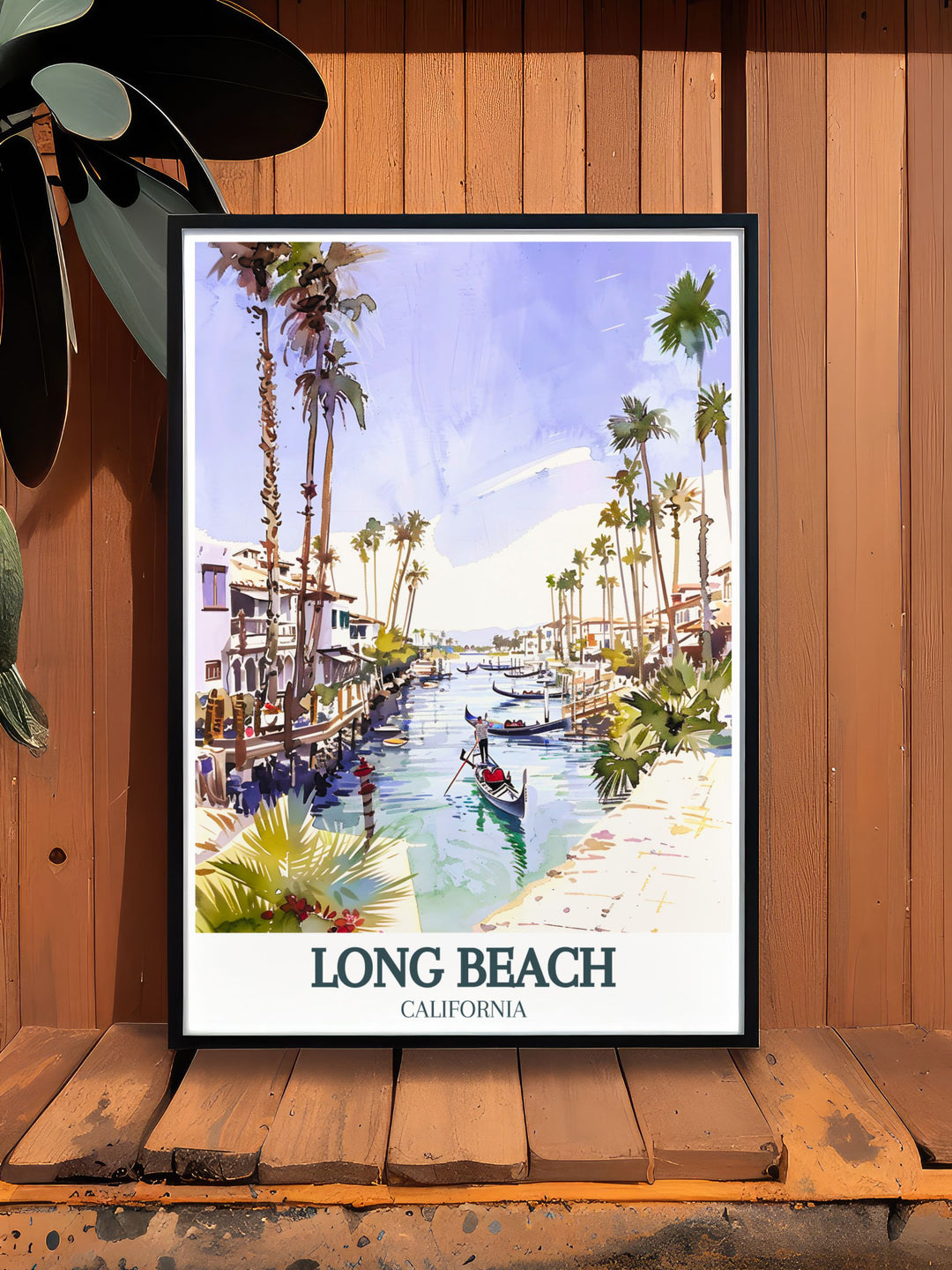 Capture the essence of California living with Belmont Shore and Naples Canals art. This Long Beach Cityscape offers a colorful and modern take on the skyline, making it a great personalized gift or wall art decor piece for your living room or bedroom.