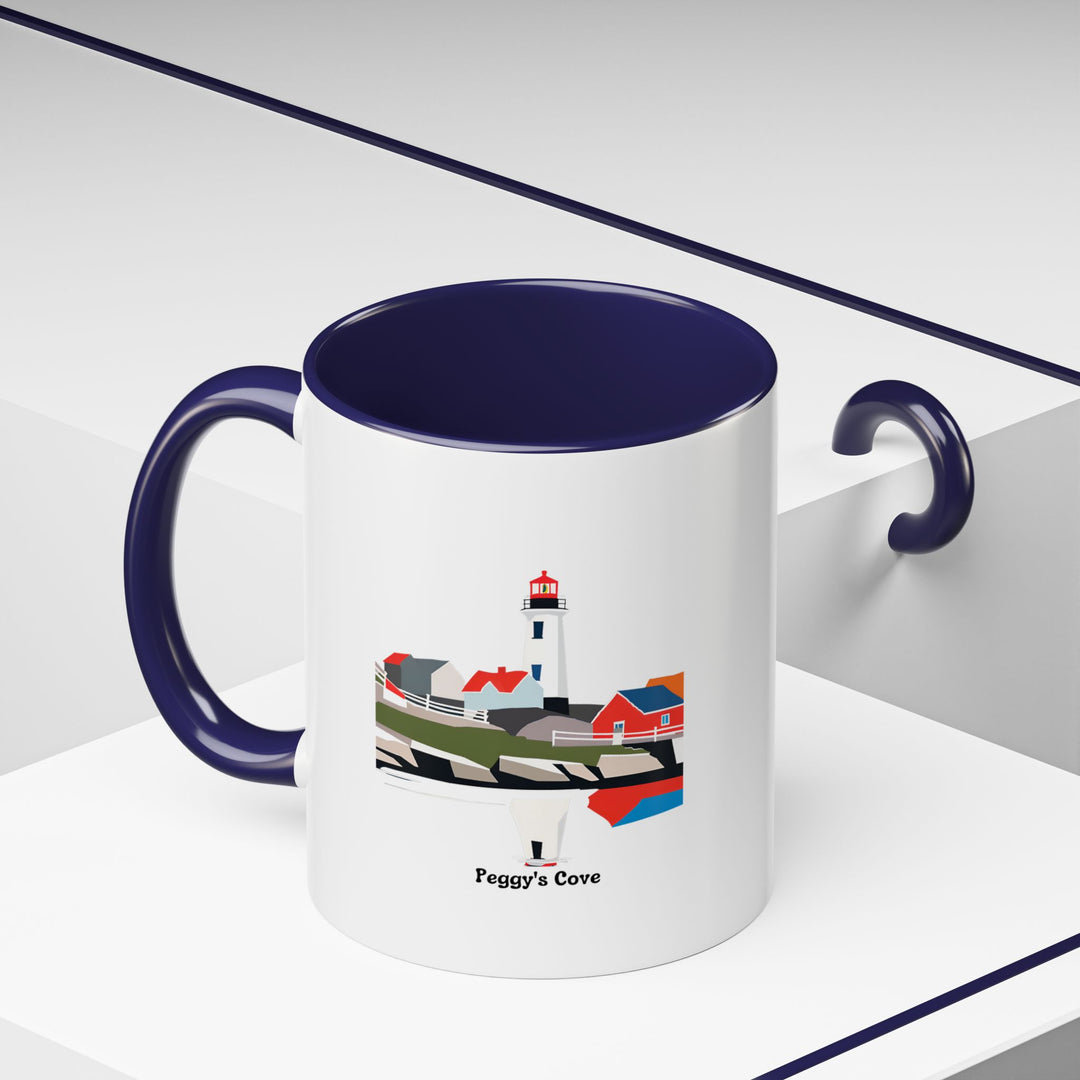 The Peggy's Cove Mug features stunning artwork of the famous lighthouse and surrounding coastline. A wonderful addition to any mug collection, it is microwave-safe and dishwasher-safe for everyday use.