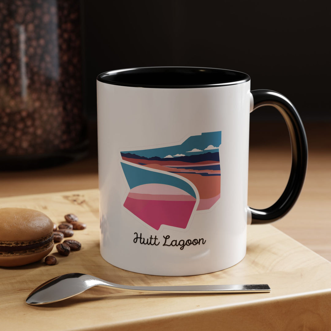 Enjoy a piece of Western Australia with this beautifully designed Hutt Lagoon ceramic mug. Its vibrant artwork captures the lake's hues, making it a practical and stylish addition to your collection.