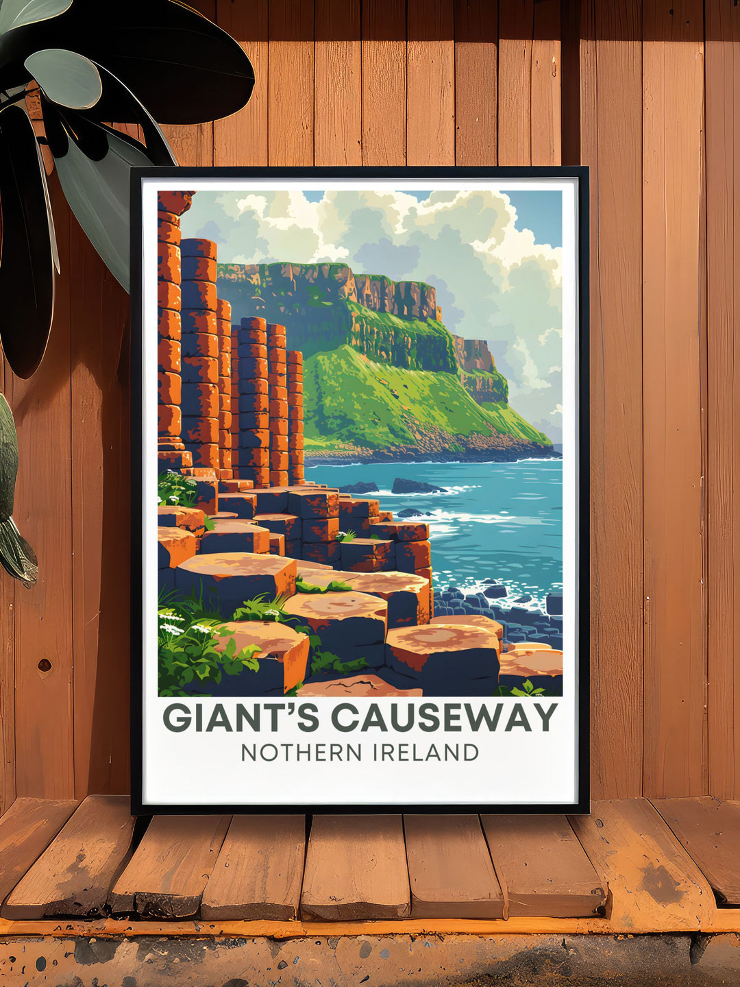 Canvas print of the Amphitheatre, capturing the dramatic cliff formations and stunning ocean views of Northern Irelands coastline, perfect for adding a touch of natural beauty and scenic wonder to any space.