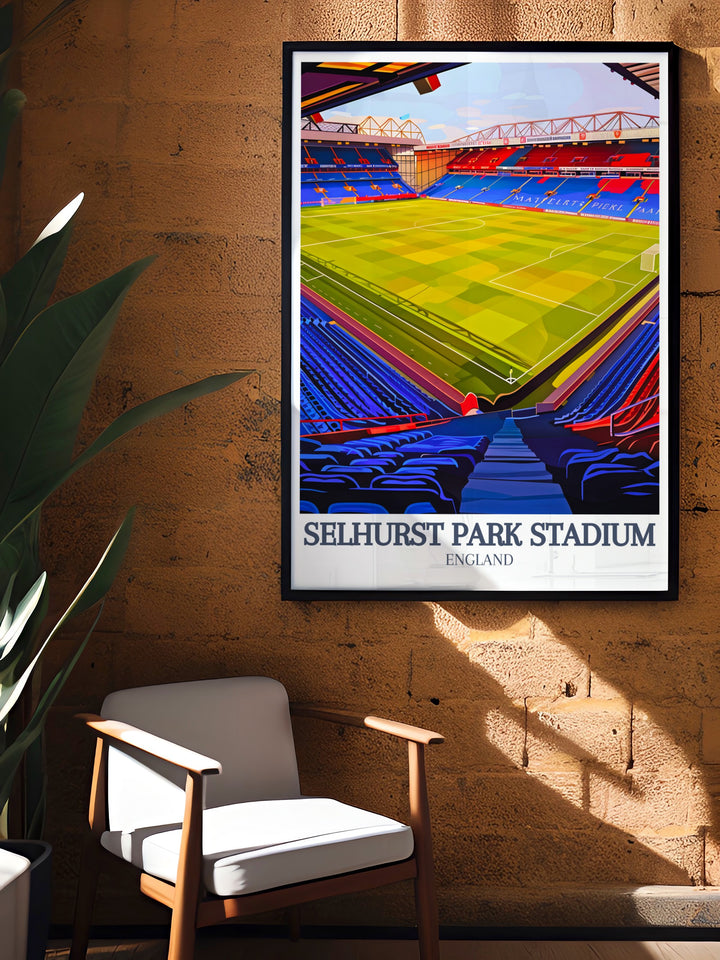 Captivating Selhurst Park Decor displaying Main Stand and Arthur Wait Stand ideal for enhancing your wall art collection with a piece of football history