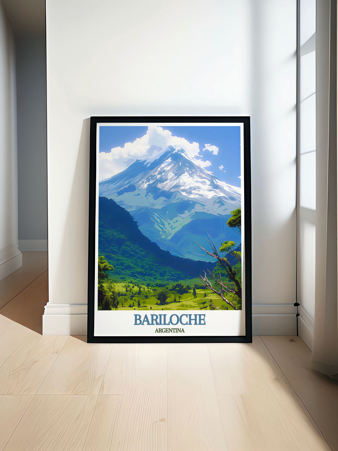 Stylish map of San Carlos de Bariloche, featuring key landmarks such as Tronador Volcano and the Andes. Perfect for gifts or home decor, this print offers a unique representation of one of Argentinas most scenic regions.