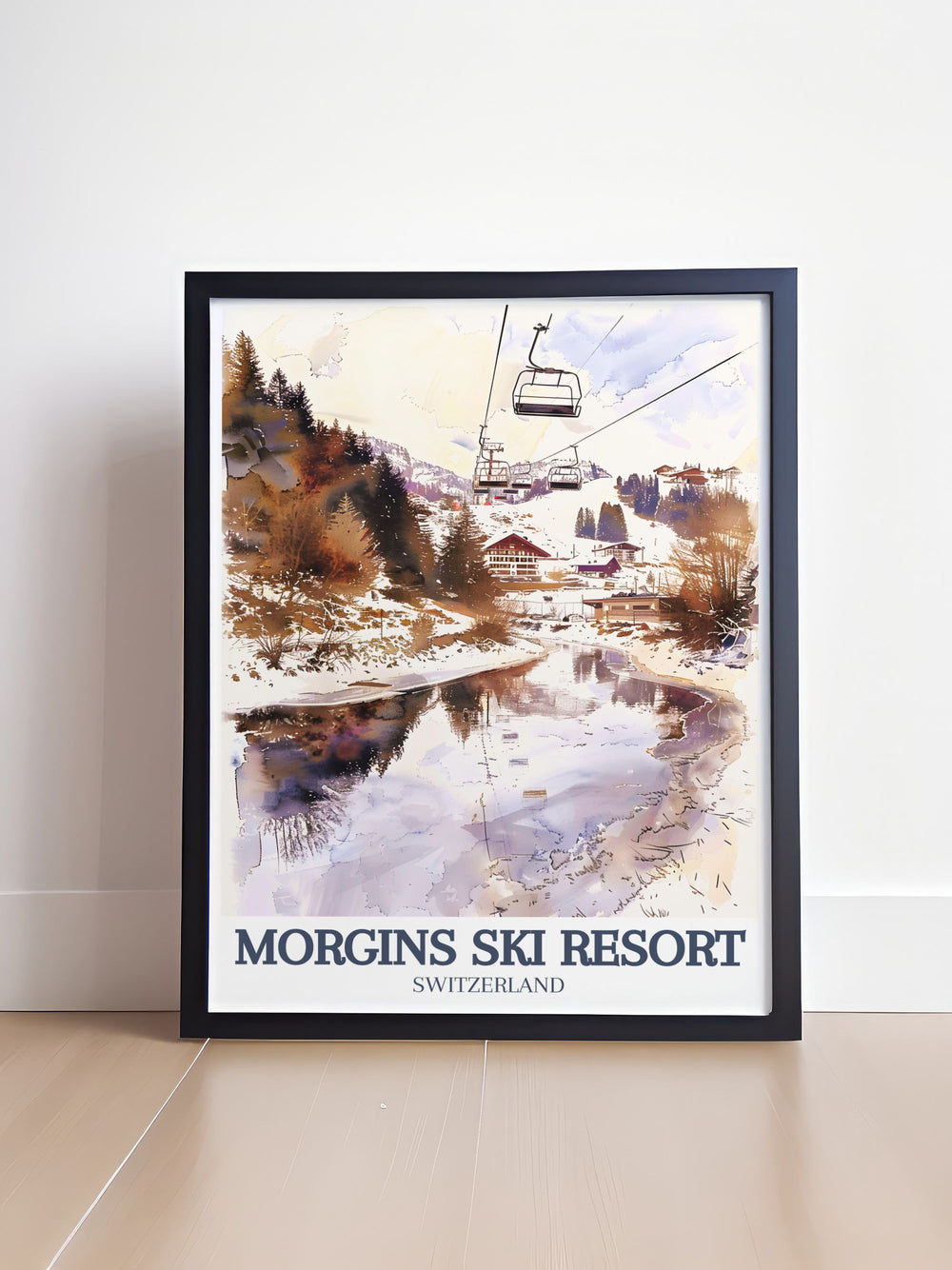 Add a touch of Swiss winter adventure to your home with this Foilleuse Chairlift Canvas Art. Featuring the slopes of Morgins Ski Resort and the tranquil Lac de Morgins, this print is perfect for ski enthusiasts and Alpine lovers alike.