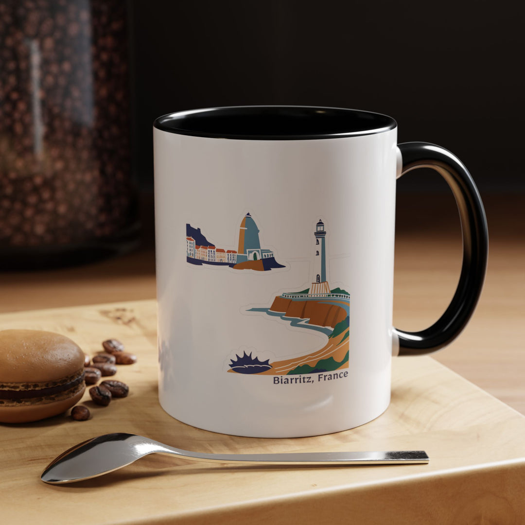 Celebrate the beauty of Biarritz with this stylish mug. Featuring a design inspired by Biarritz’s beaches and scenic views, it’s perfect for coffee or tea. Durable and microwave safe, it’s a perfect addition to any kitchen or as a thoughtful gift.