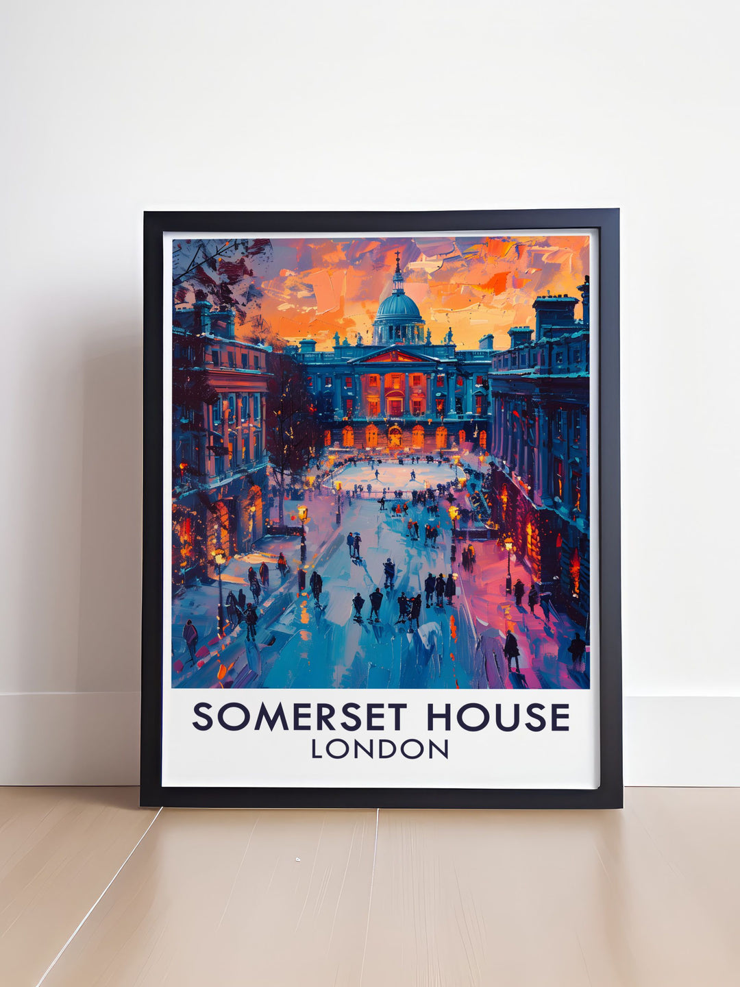 Elegant London Travel Poster with Hyde Park and Buckingham Palace The Courtyard Stunning Prints for sophisticated home decor