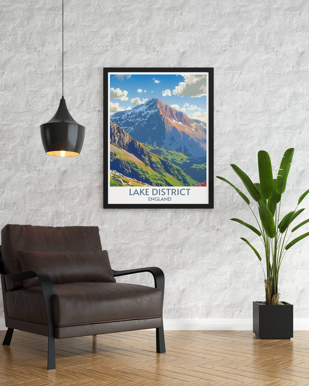 High quality Scafell Peak artwork perfect for enhancing Lake District decor. This captivating print captures the essence of the Lake Districts dramatic scenery and serene beauty, making it a thoughtful gift for travel and nature enthusiasts.