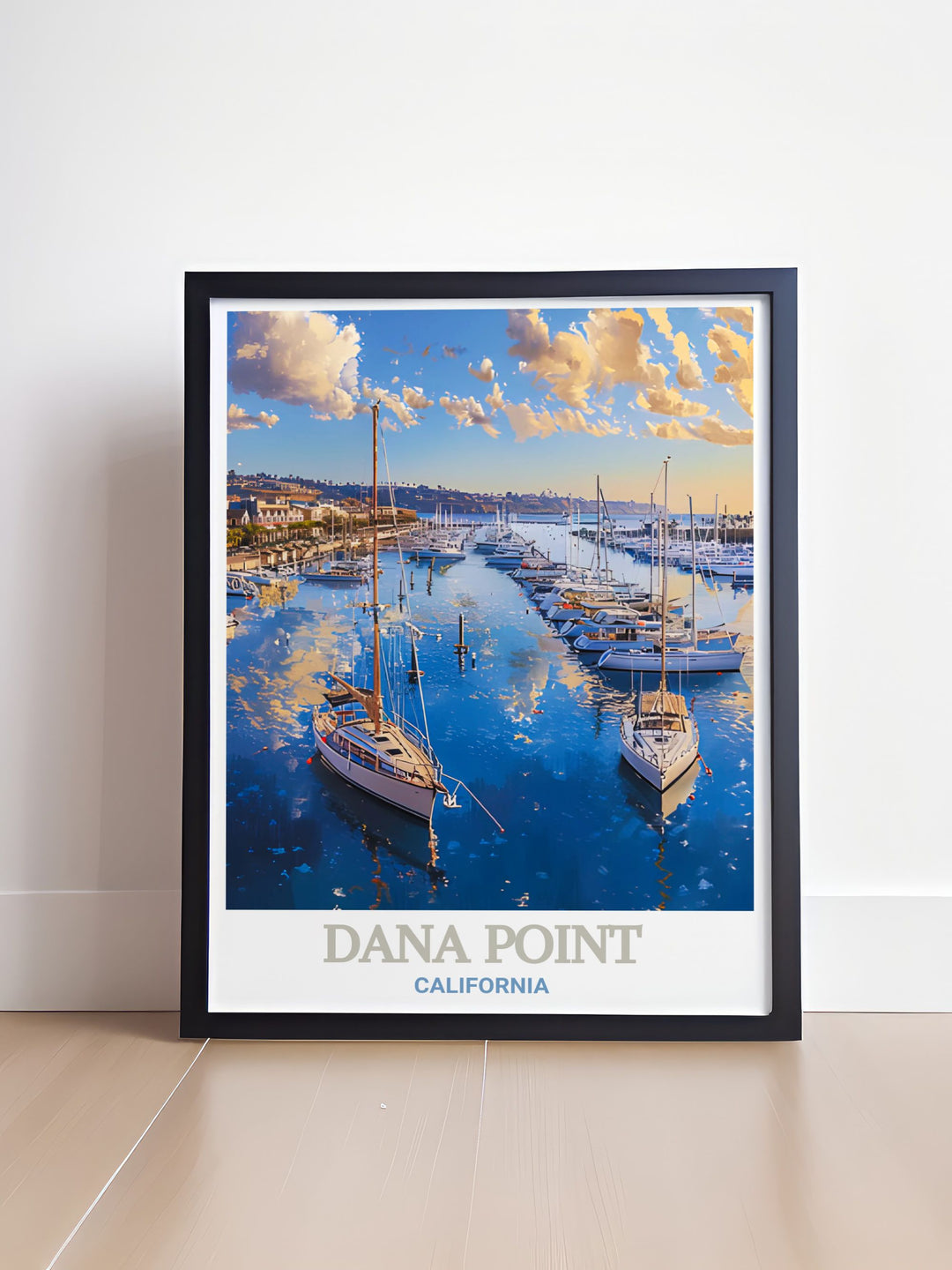 Bring the allure of Dana Point Harbor into your home with this exquisite wall art. Ideal for California decor enthusiasts this print captures the serene and captivating essence of Dana Point Harbors coastal charm.