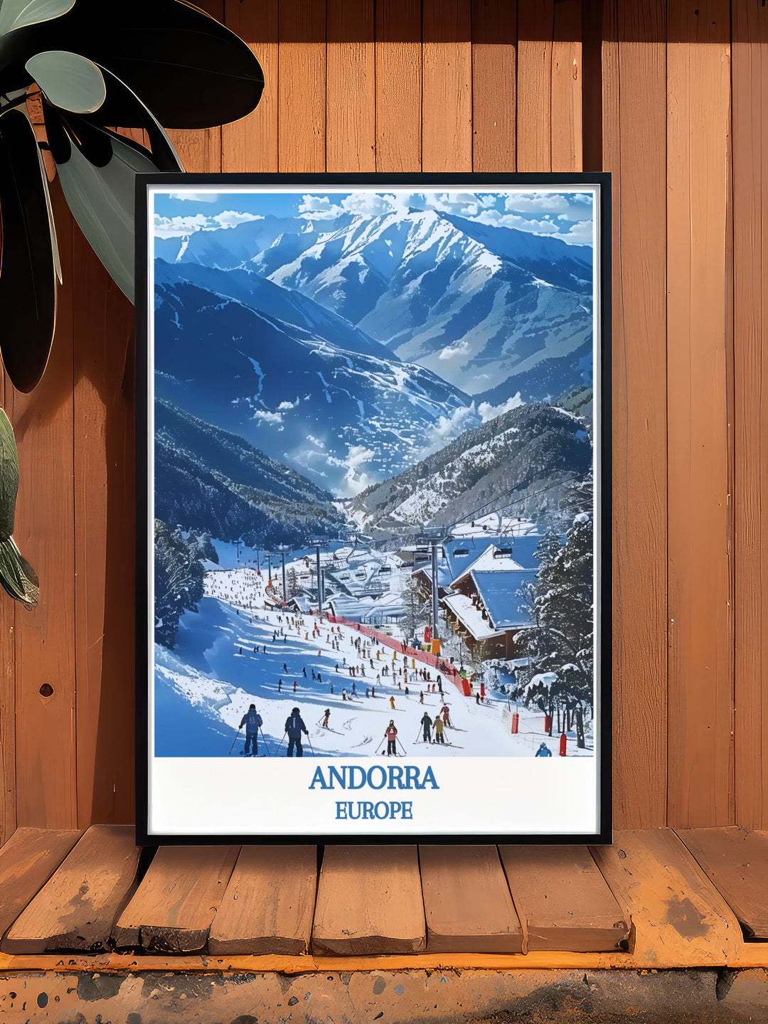 Stylish Andorra modern decor print, illustrating the blend of tradition and modernity in Andorran wall art.