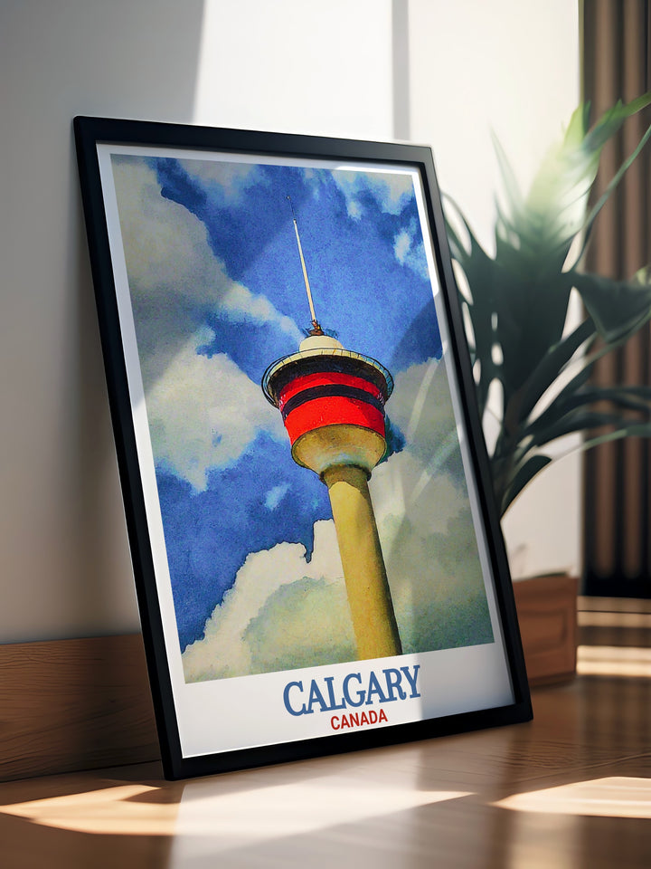 Bring the heart of Calgary into your living space with a Calgary Tower artwork. Perfect for Canada decor, this print adds a unique and stylish touch to your home while celebrating the iconic landmark.