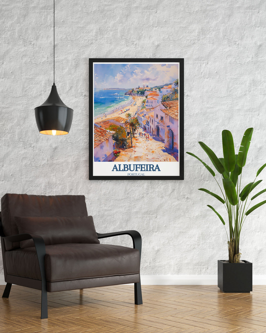 Scenic print of Strip de Albufeira in Albufeira, offering a glimpse into the lively atmosphere and dynamic nightlife of this vibrant district.