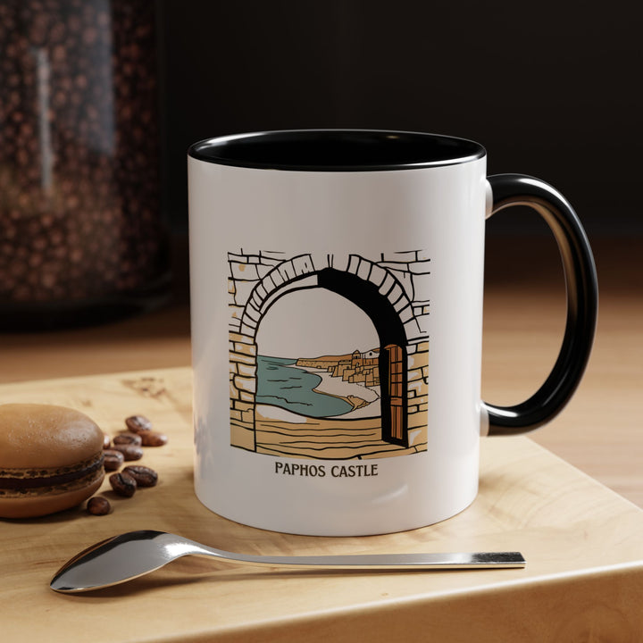 This Paphos Castle Cyprus mug combines artistic beauty with practical functionality. Featuring detailed artwork of the castle’s grandeur and picturesque surroundings, it is made from high-quality ceramic, dishwasher safe, and perfect for coffee or tea lovers.