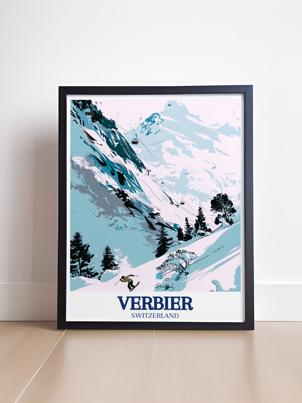 Verbier canvas art brings the beauty of Switzerlands 4 Vallées ski area to life. Featuring Mont Fort and the surrounding alpine landscapes, this artwork offers a unique combination of adventure and tranquility, making it an ideal piece for any winter sports enthusiast.