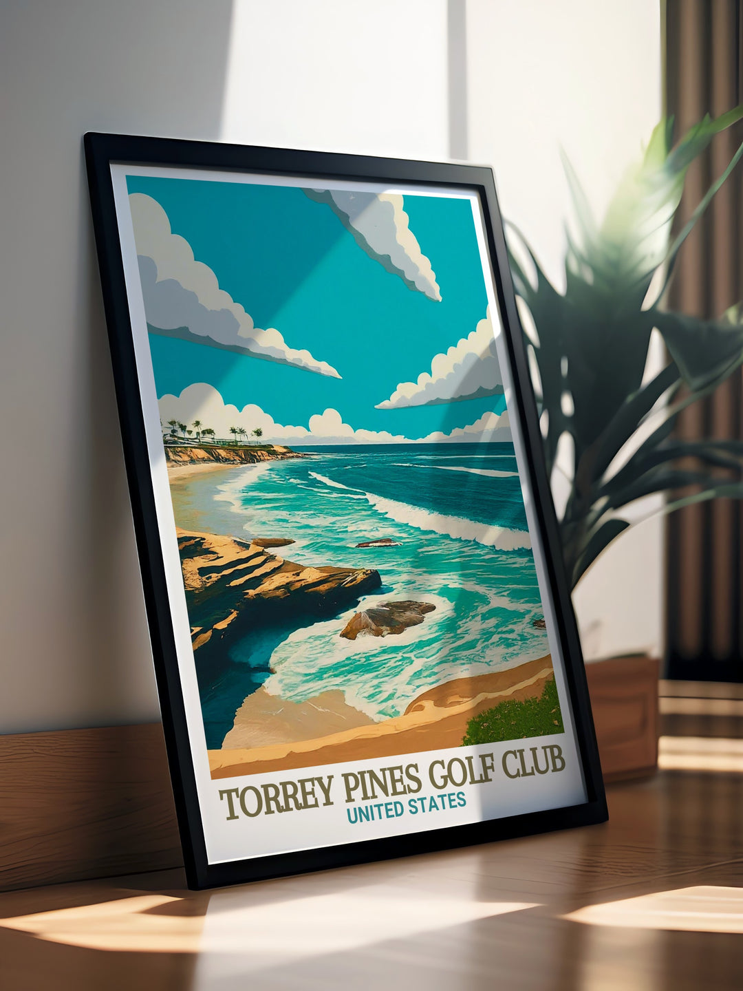 Elegant Torrey Pines decor with a breathtaking view of Torrey Pines and La Jolla Shores perfect for adding a touch of nature to living rooms bedrooms or offices premium quality materials ensure longevity and vibrancy of the artwork