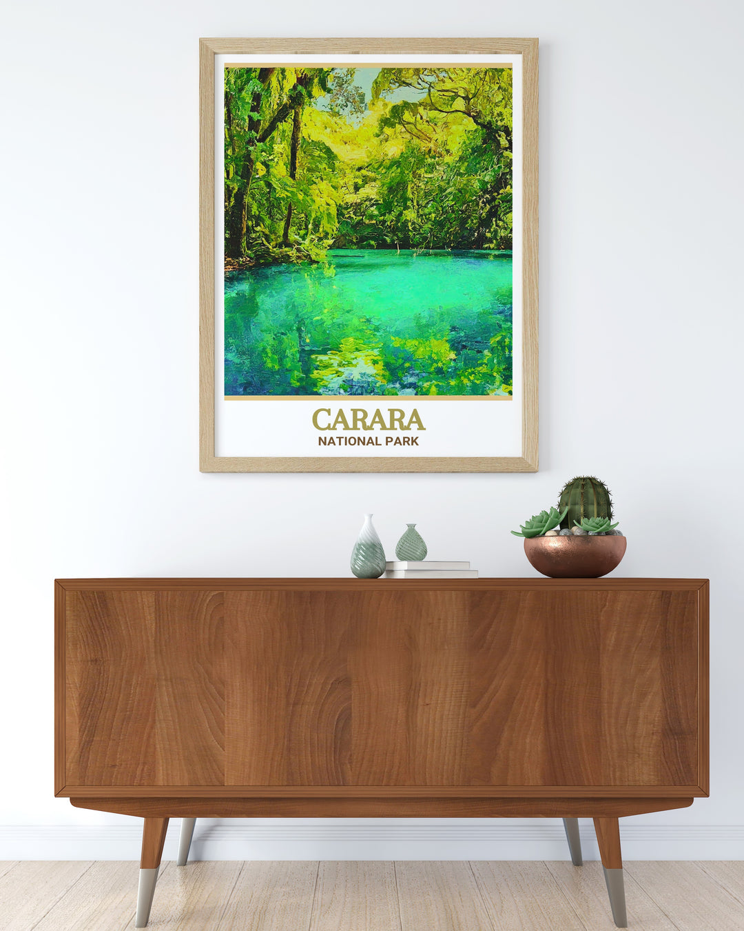 Carara National Park Framed Art showcases the parks diverse ecosystems, with the Laguna Meándrica and its surrounding rainforest prominently featured. Perfect for any home décor focused on natural beauty.