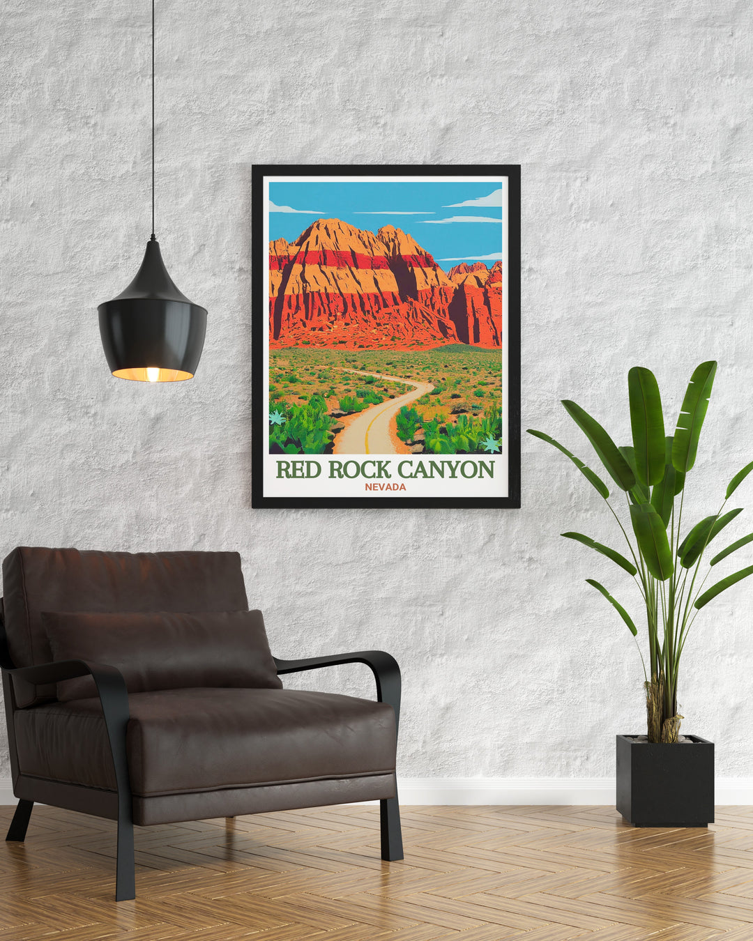 Nevada wall art with the Red Rock Escarpment capturing the vivid colors and textures of the iconic landscape perfect for those looking to enhance their home with a natural and adventurous touch inspired by Nevada.