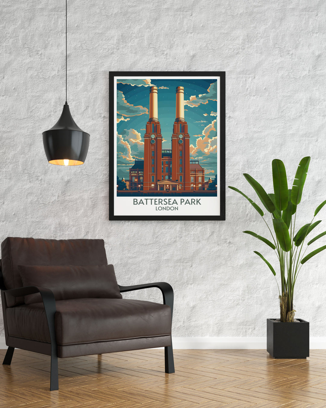 Elegant home decor featuring Battersea Power Station artwork perfect for those who appreciate Londons unique architectural heritage