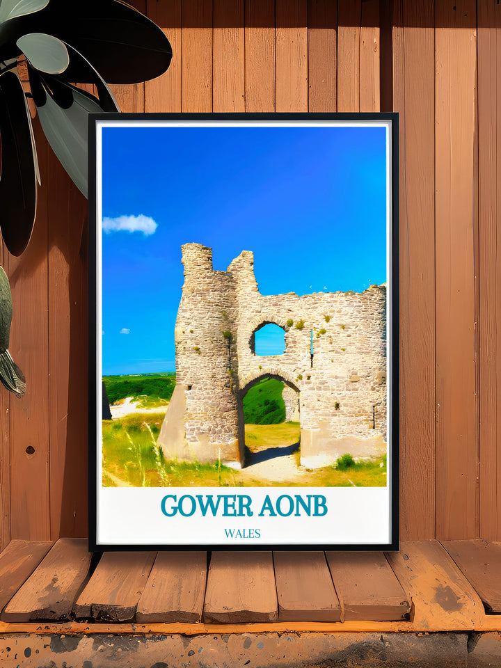 Gower Wales print featuring Pennard Castle a unique addition to your art collection and a perfect gift for those who love Welsh landscapes