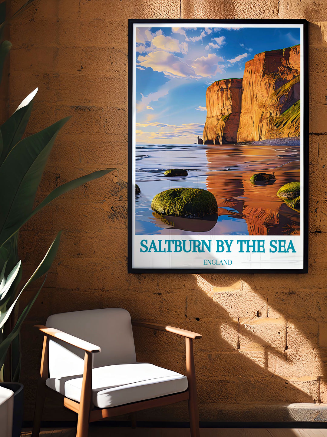 Elegant home decor with Huntcliff and Saltburn stunning prints depicting the iconic landmarks of Saltburn by the Sea and Yorkshire perfect for creating a timeless and inviting atmosphere in any room of your home or office