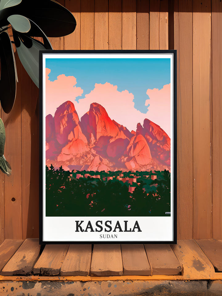 Kassala town and Taka Mountains elegant home decor piece capturing the rich heritage and beauty of Kassala ideal for creating a striking focal point in any room.