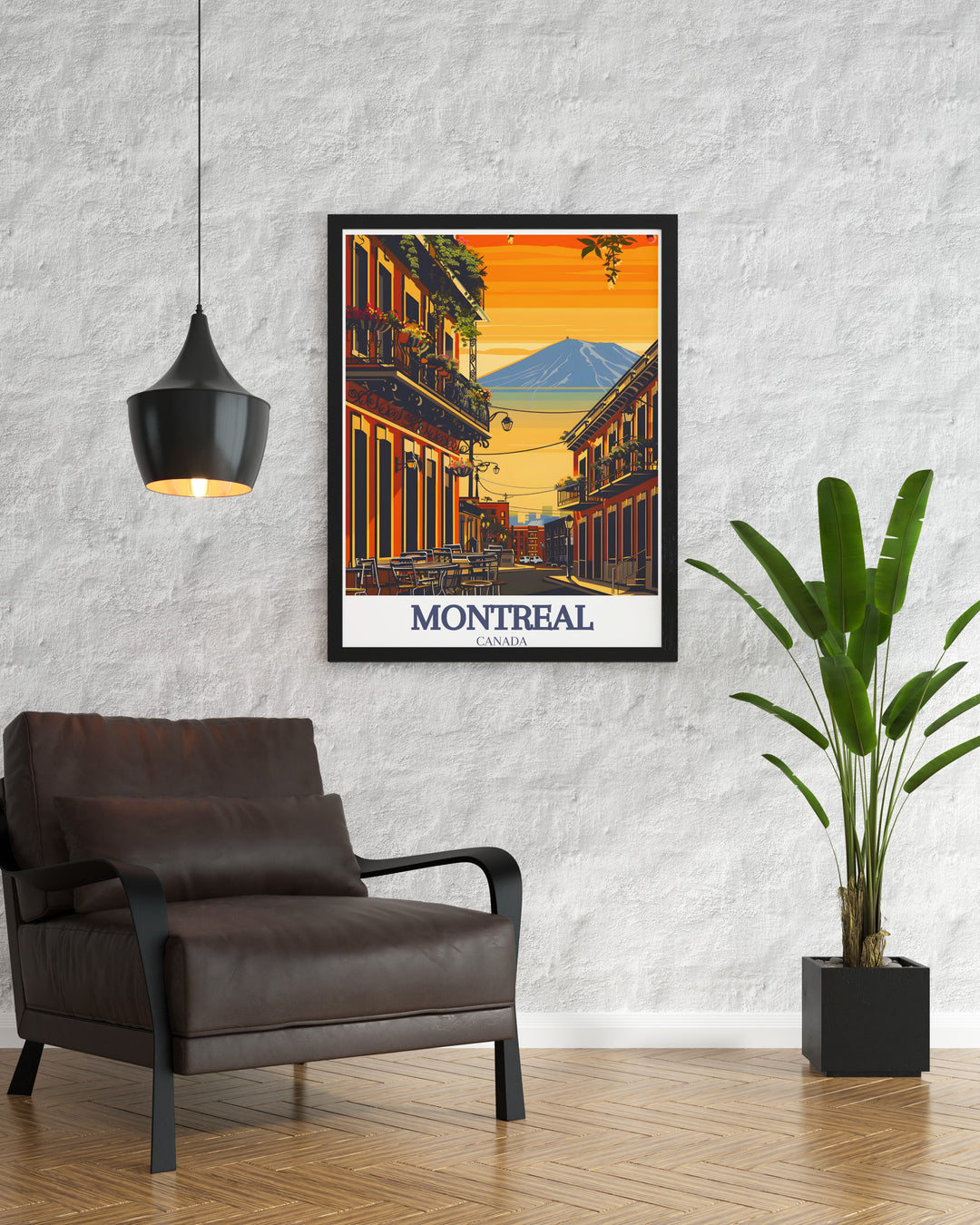 Montreal decor featuring Rue Crescent and Mount Royal beautifully depicted in a high quality print ideal for adding elegance to your living space perfect for fans of Montreals lively streets and tranquil parks.